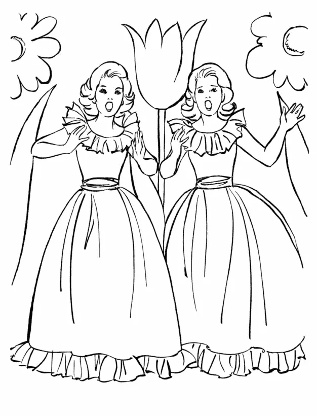 2 Chicas Para Colorear 14