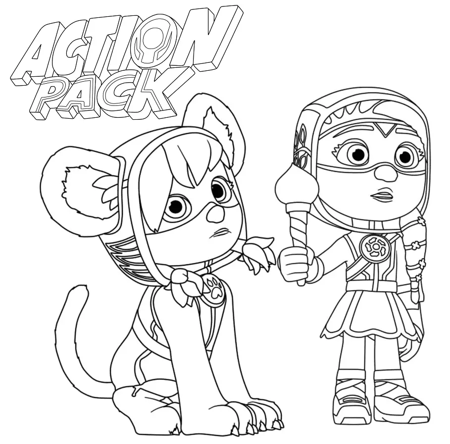 Action Pack Coloring Pages 8