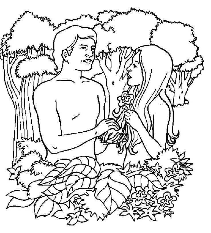 Adam und Eva Ausmalbilder 107