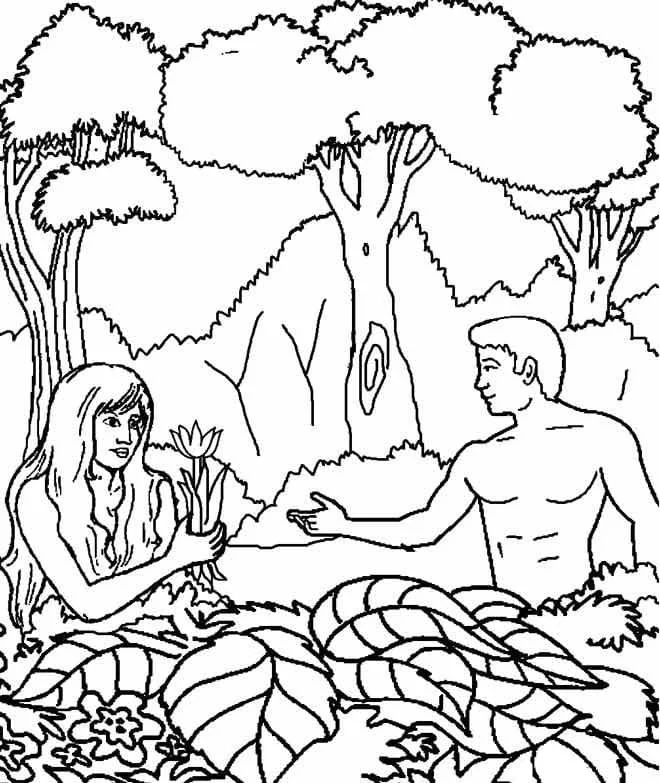 Adam und Eva Ausmalbilder 68