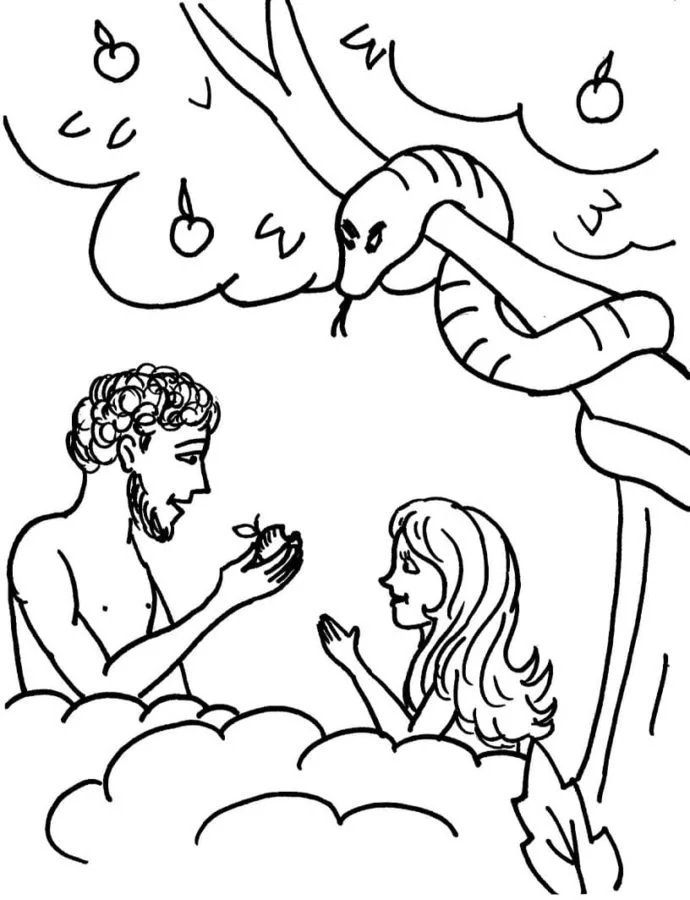 Desenhos de Adao E Eva Para Colorir 83