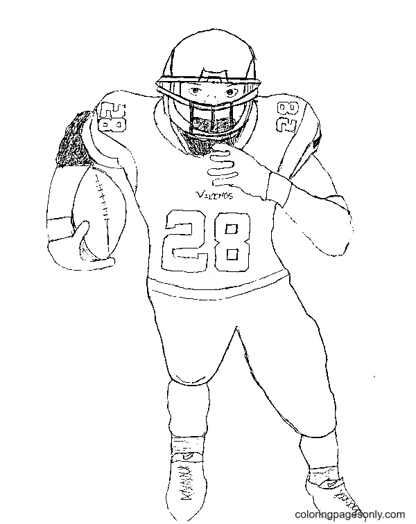 Desenhos de Adrian Peterson Para Colorir 5
