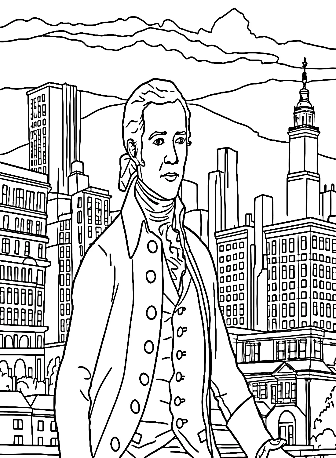 Alexander Hamilton Para Colorear