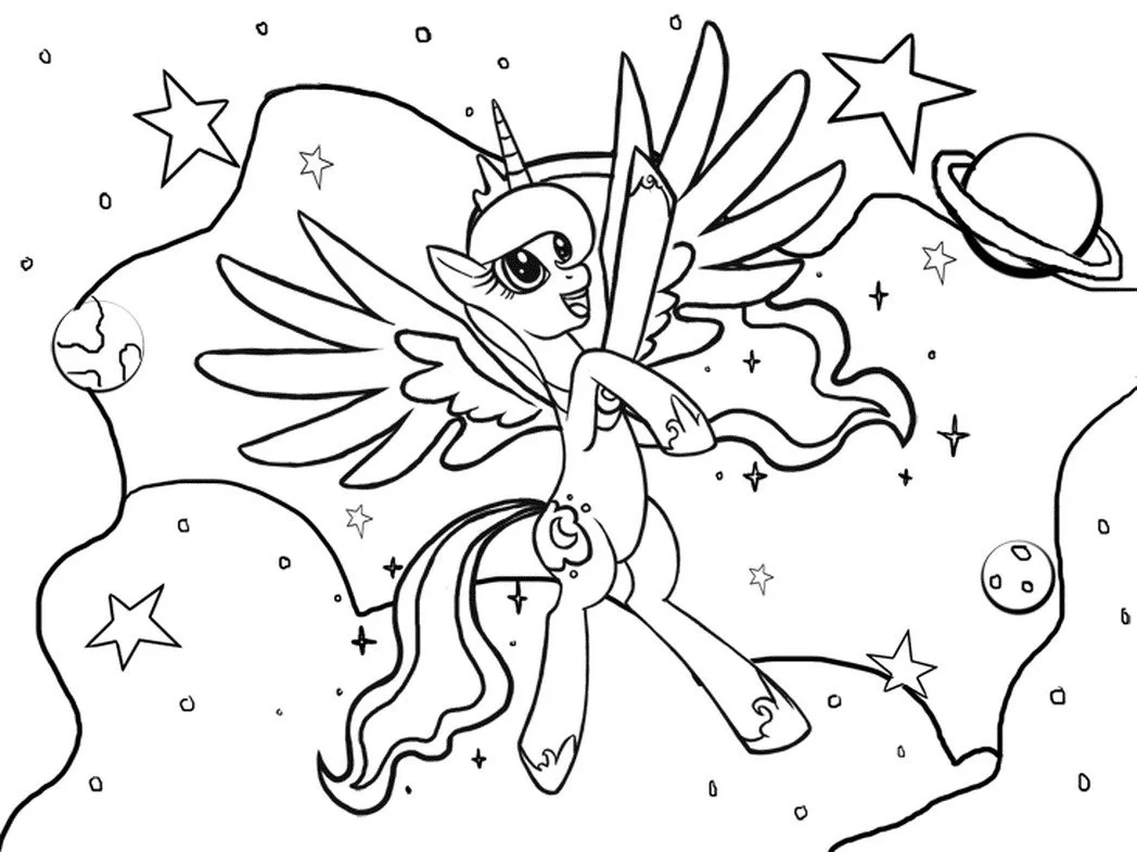 Alicorn Coloring Pages 45