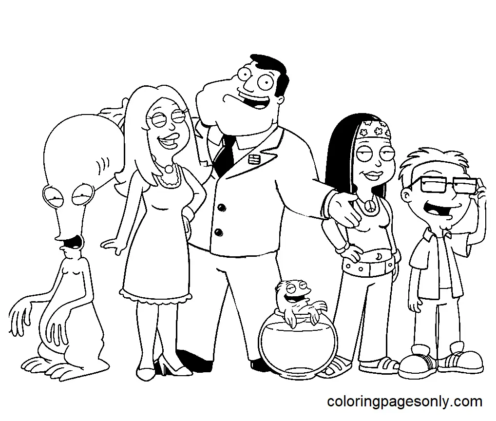 American Dad Coloring Pages 1