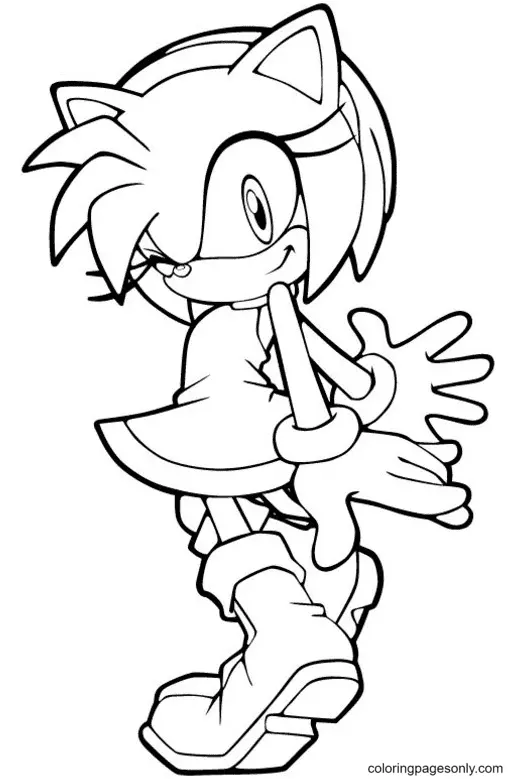 Amy Rose Coloring Pages 1
