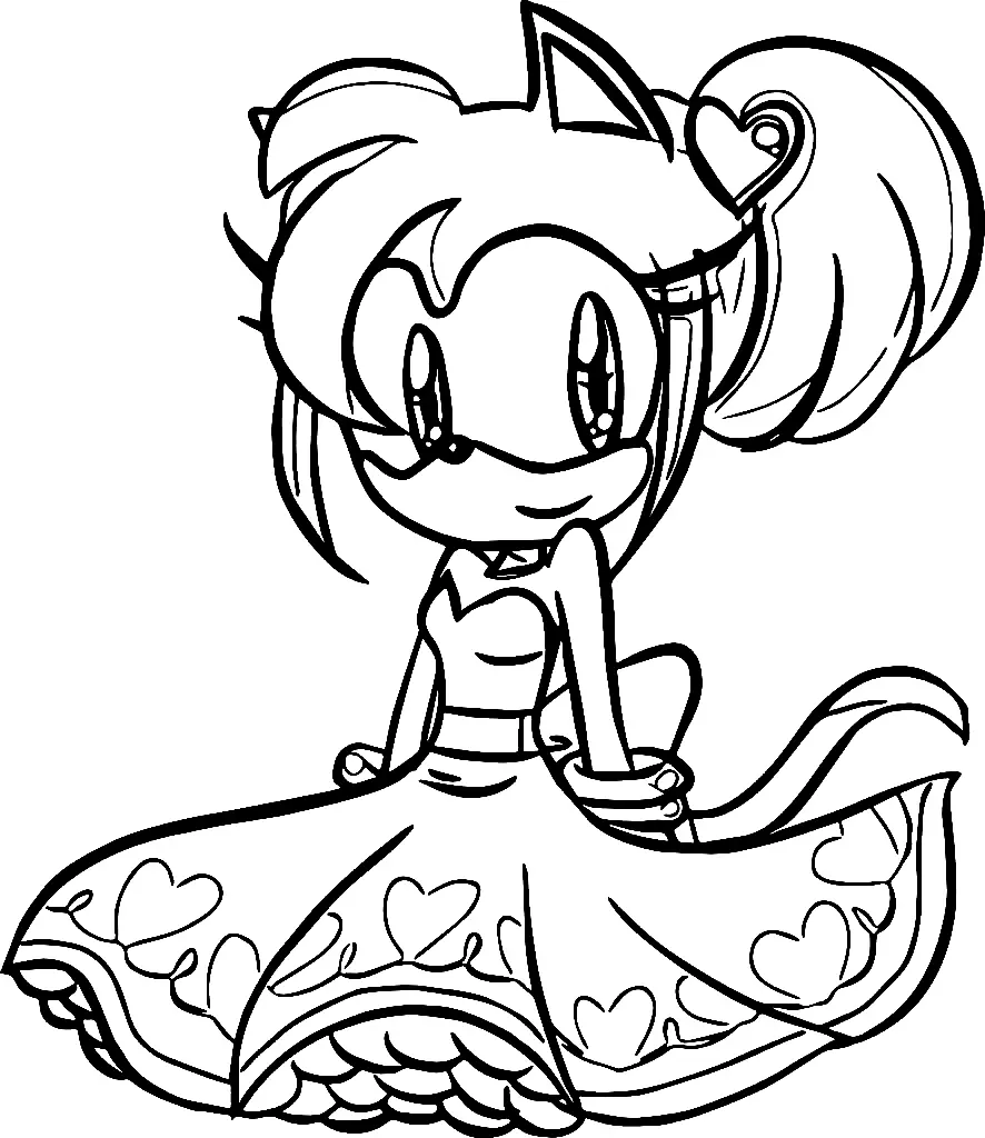 Amy Rose Coloring Pages 14