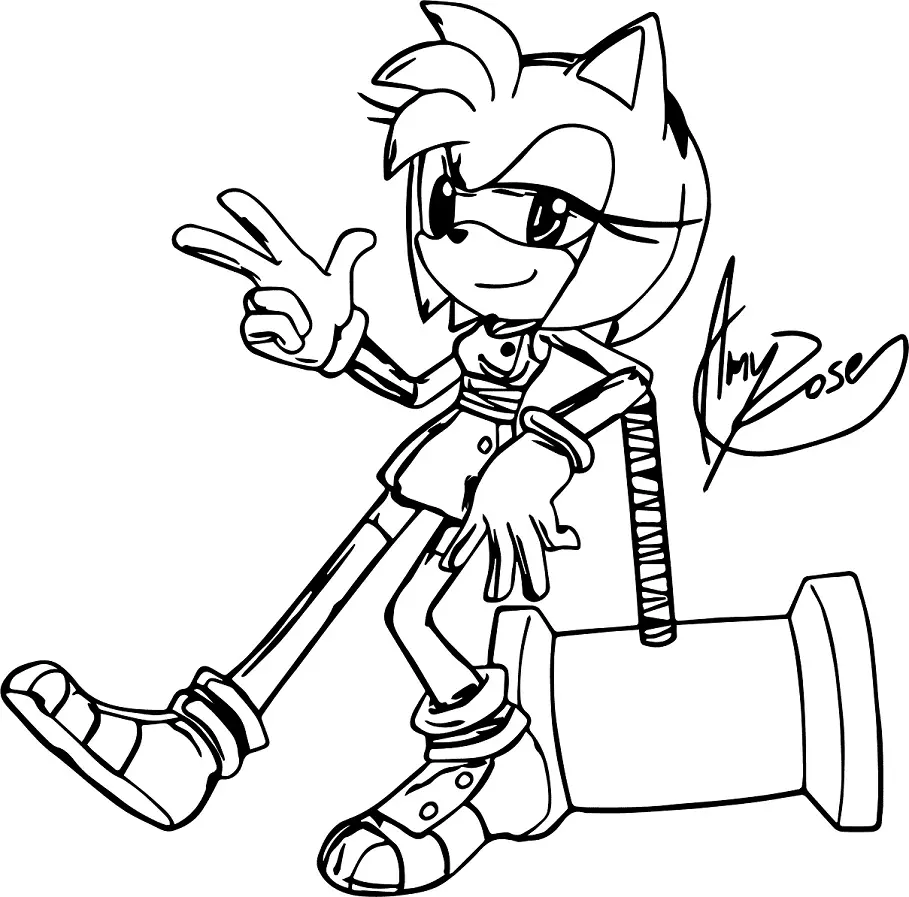 Amy Rose Coloring Pages 33