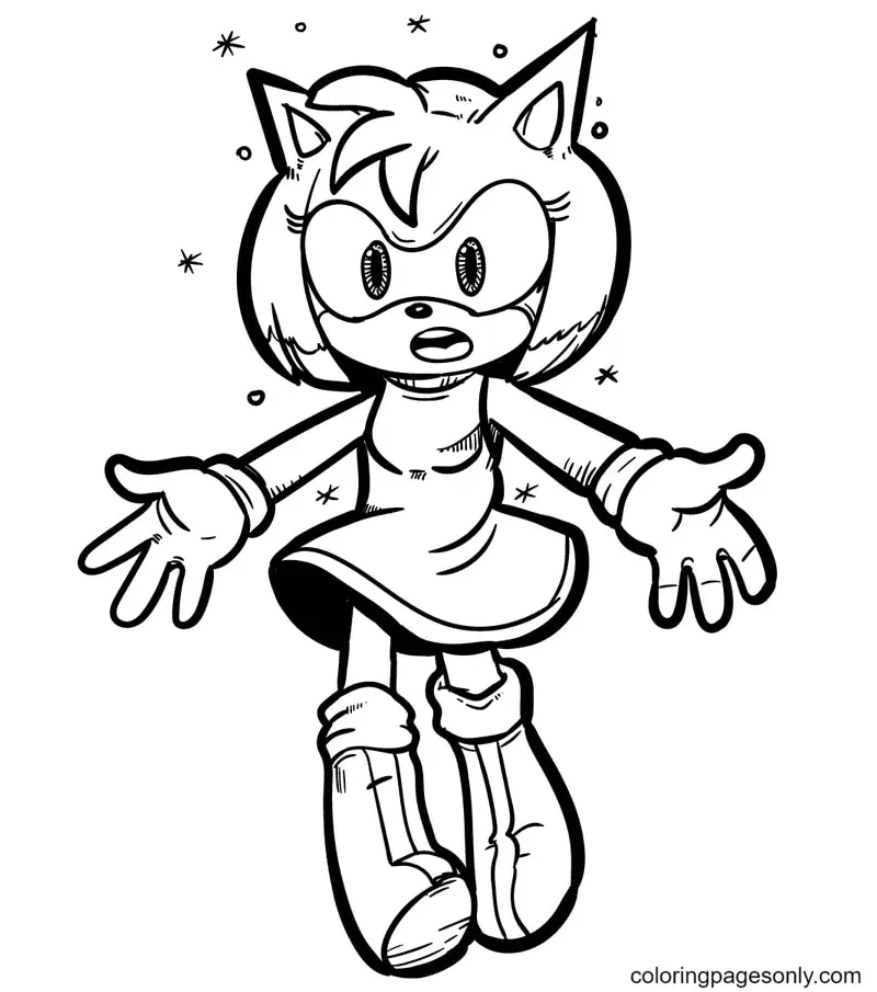 Amy Rose Coloring Pages 5