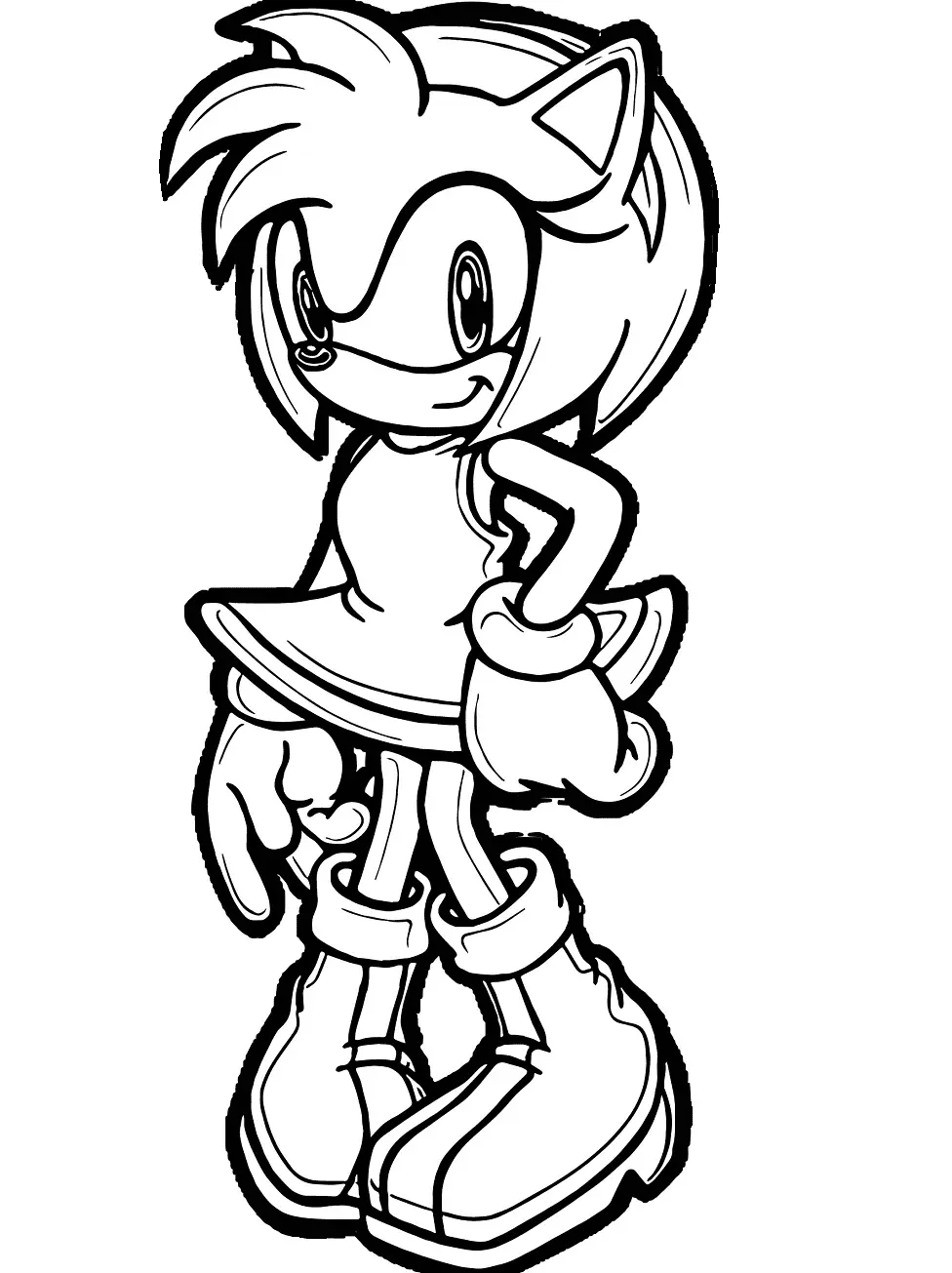Amy Rose Coloring Pages 7