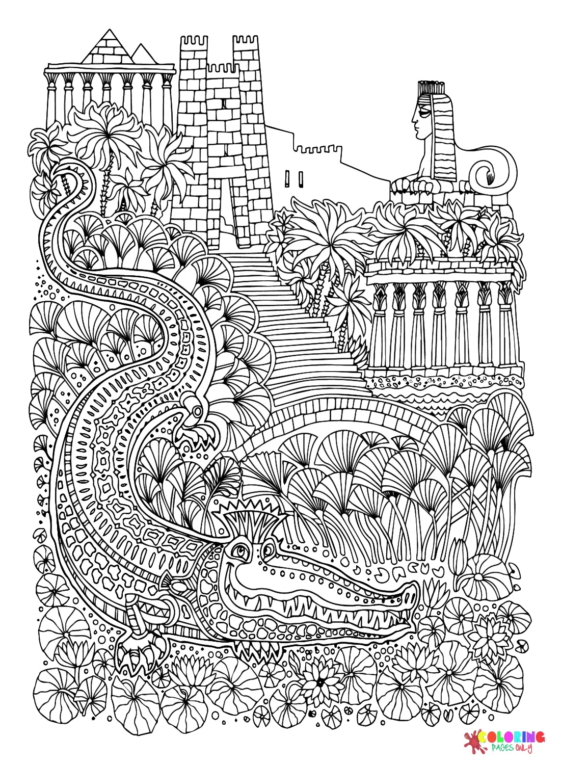 Desenhos de Egito Antigo Para Colorir