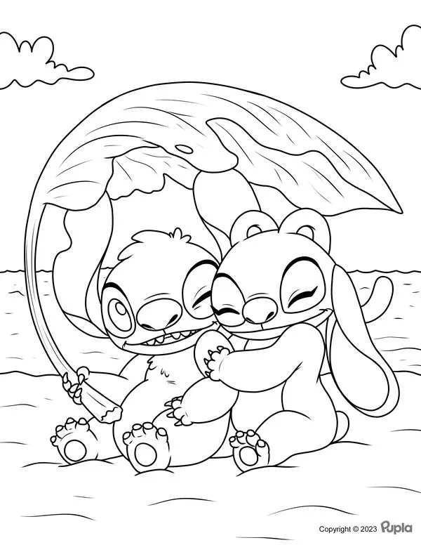 Angel und Stitch Ausmalbilder 2