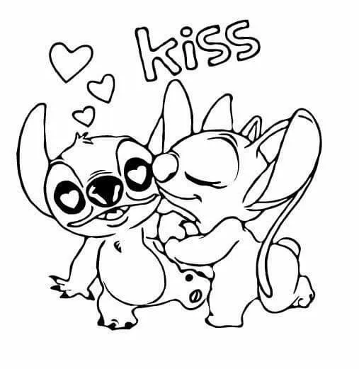 Angel und Stitch Ausmalbilder 4