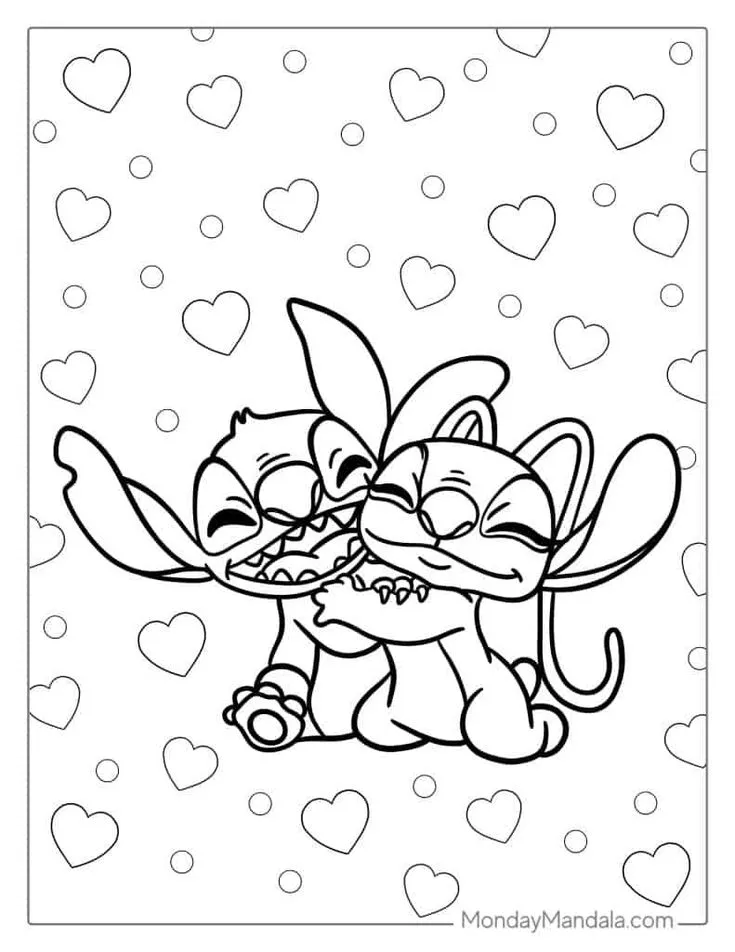 Angel und Stitch Ausmalbilder 6