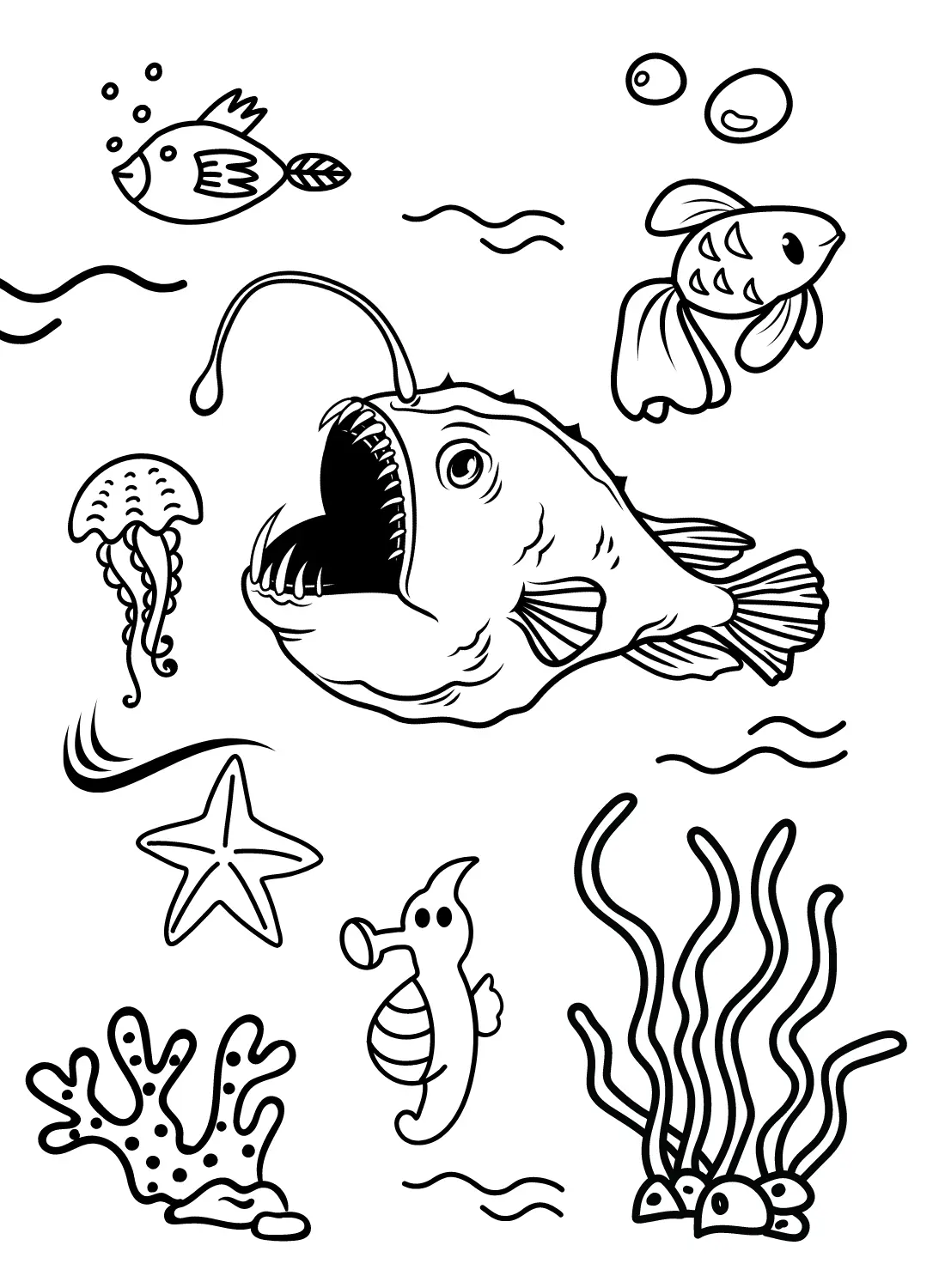 Desenhos de Peixe-Pescador Para Colorir 4