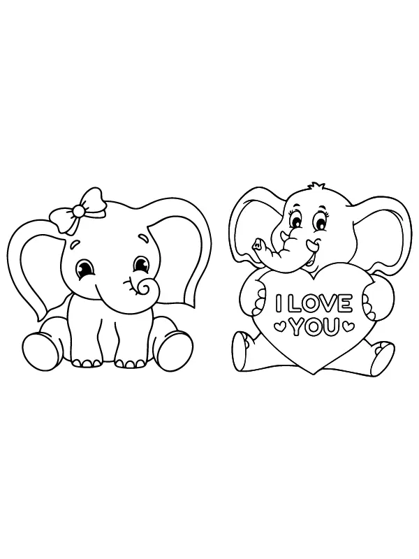 Animal Valentine s Coloring Pages 1