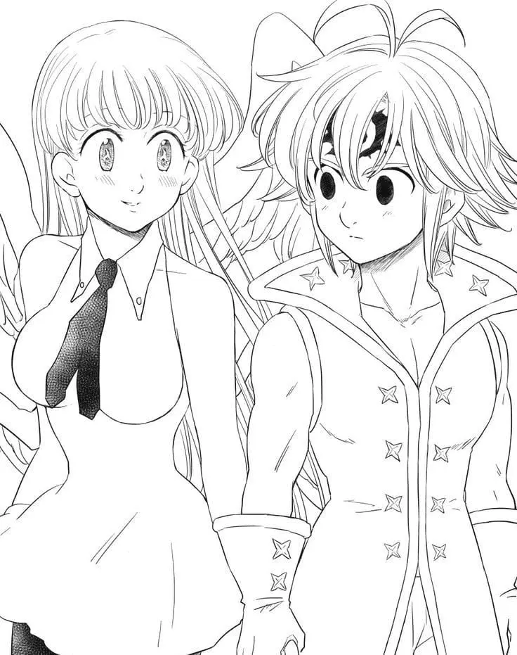Anime Couple Coloring Pages 10