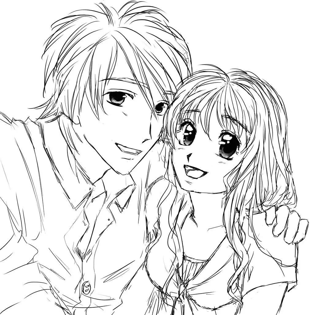 Anime Couple Coloring Pages 14