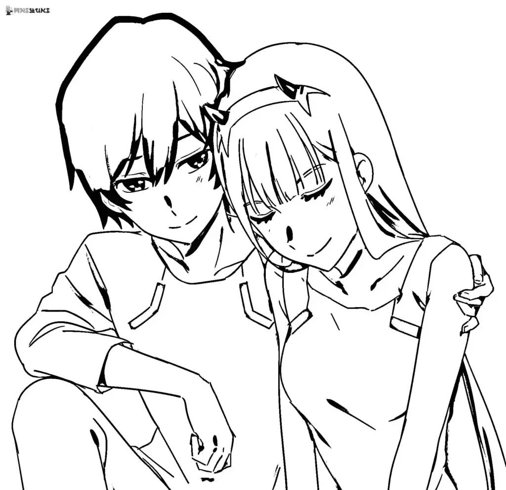 Anime Couple Coloring Pages 17