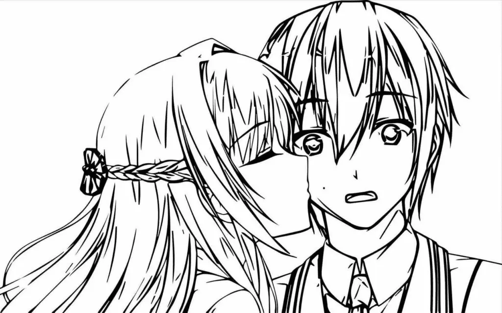 Anime Couple Coloring Pages 18