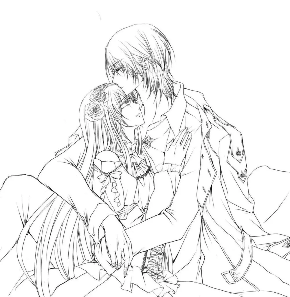 Anime Couple Coloring Pages 20