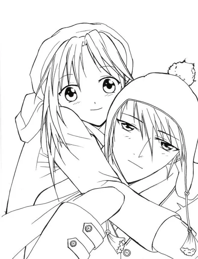 Anime Couple Coloring Pages 23