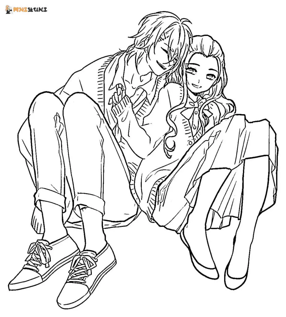 Anime Couple Coloring Pages 28