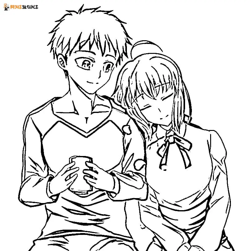 Anime Couple Coloring Pages 38