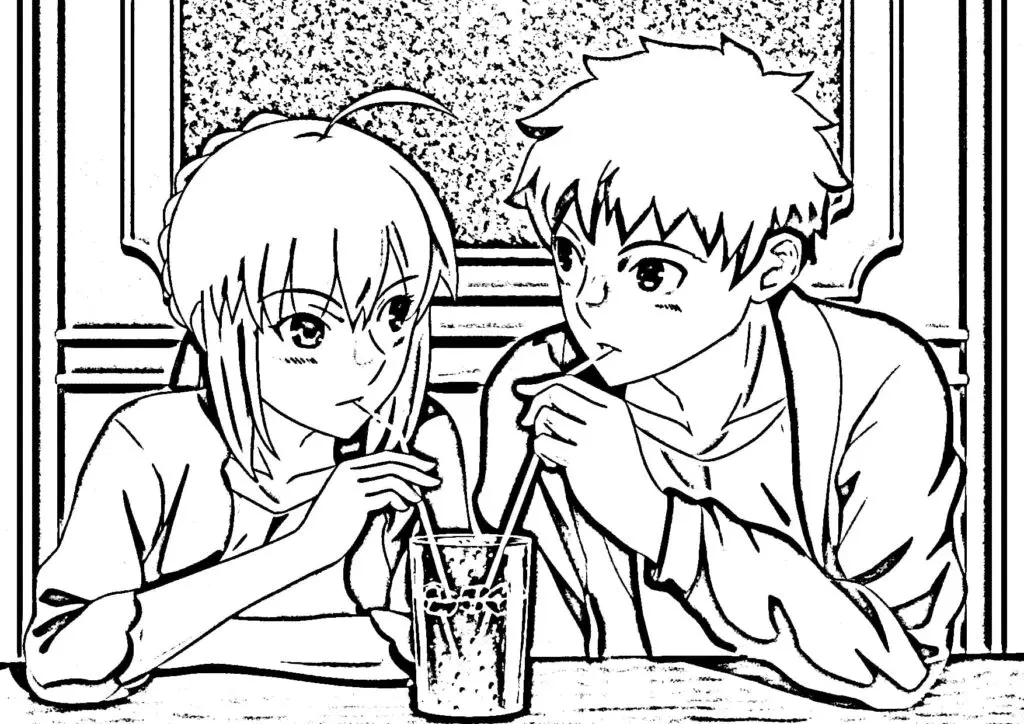 Anime Couple Coloring Pages 45
