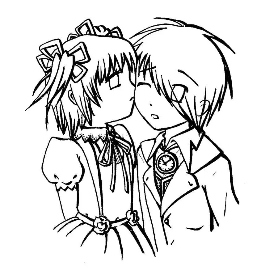 Anime Couple Coloring Pages 47