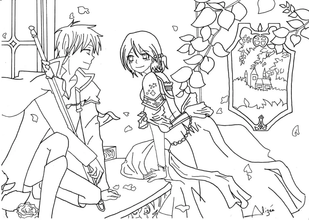 Anime Couple Coloring Pages 51