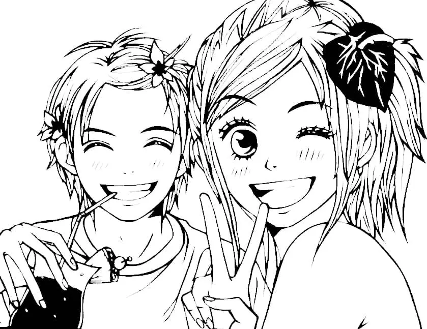 Anime Couple Coloring Pages 57