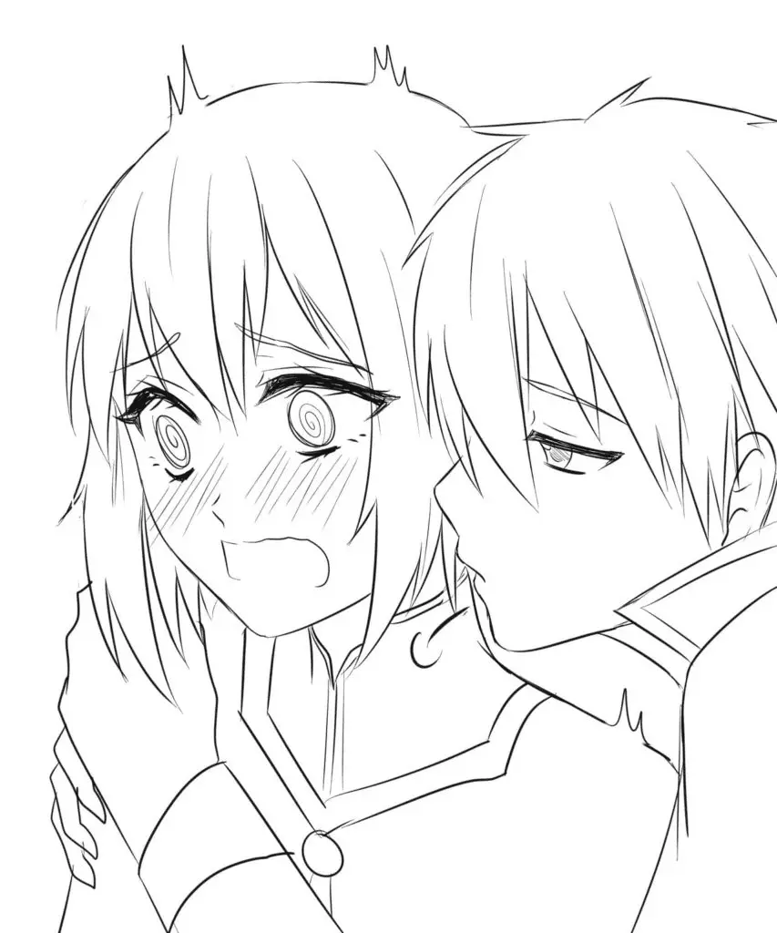 Anime Couple Coloring Pages 9