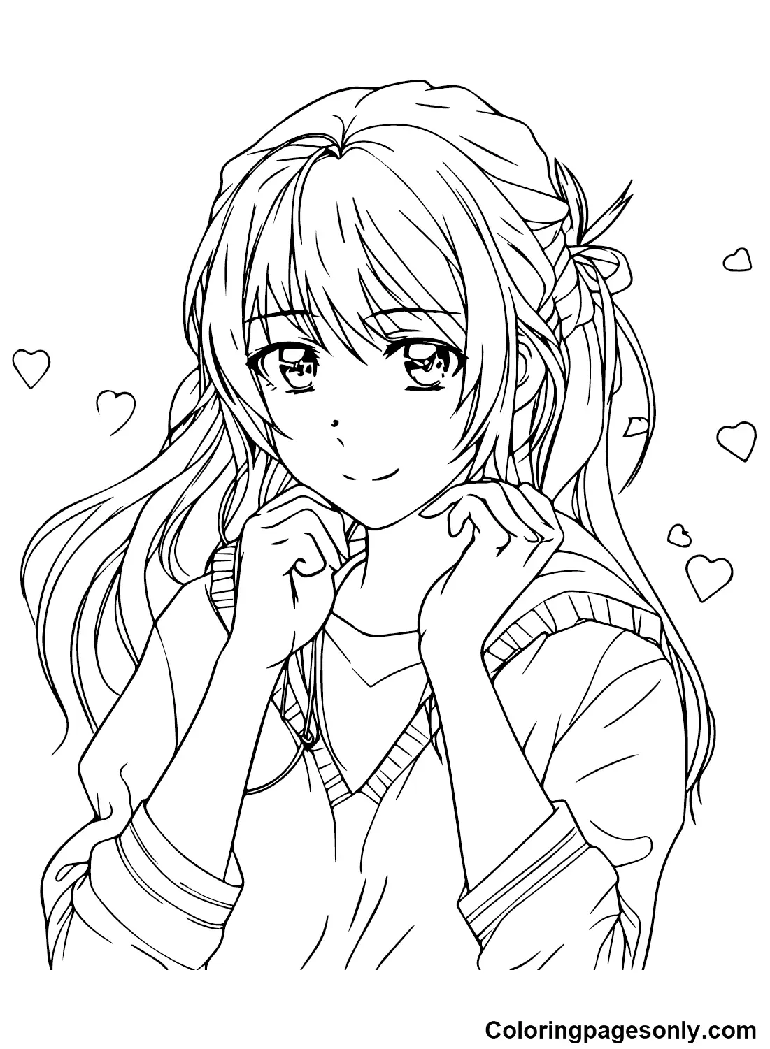 Anime Girl Coloring Pages 10