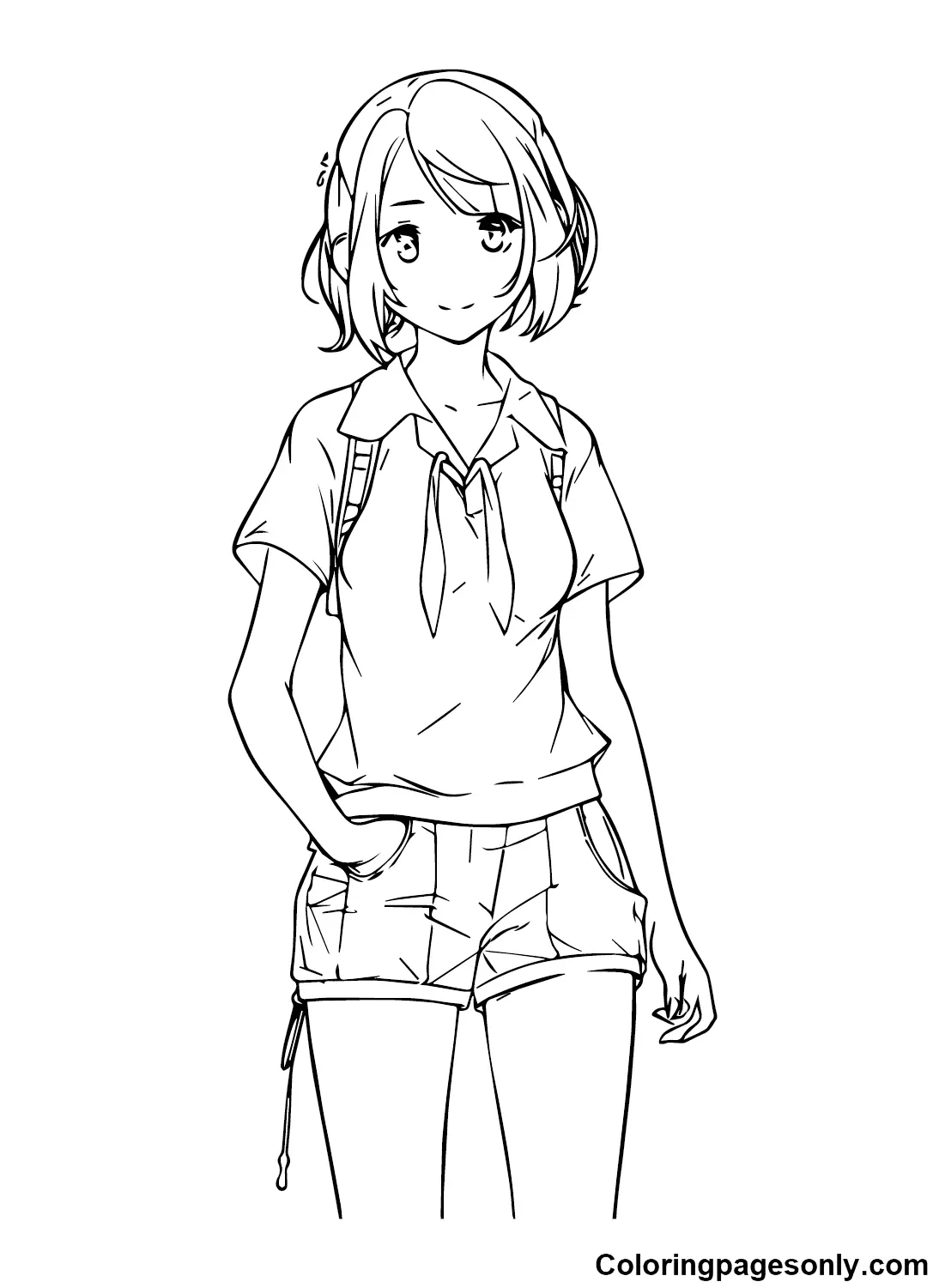 Anime Girl Coloring Pages 12