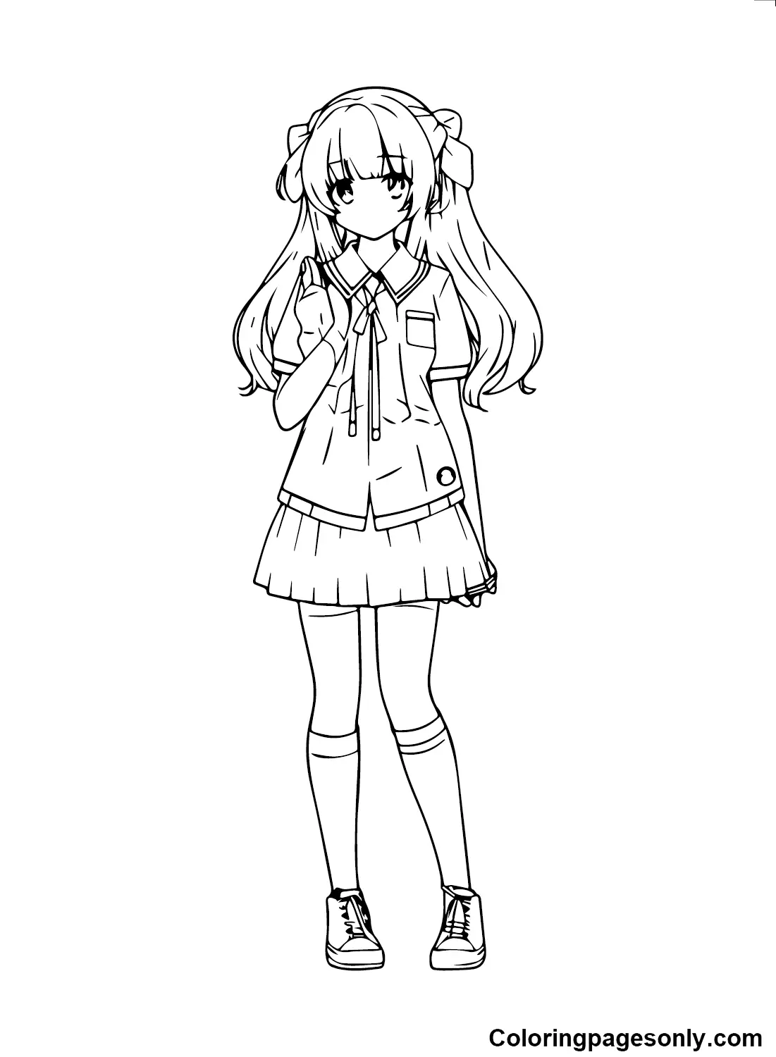 Anime Girl Coloring Pages 14