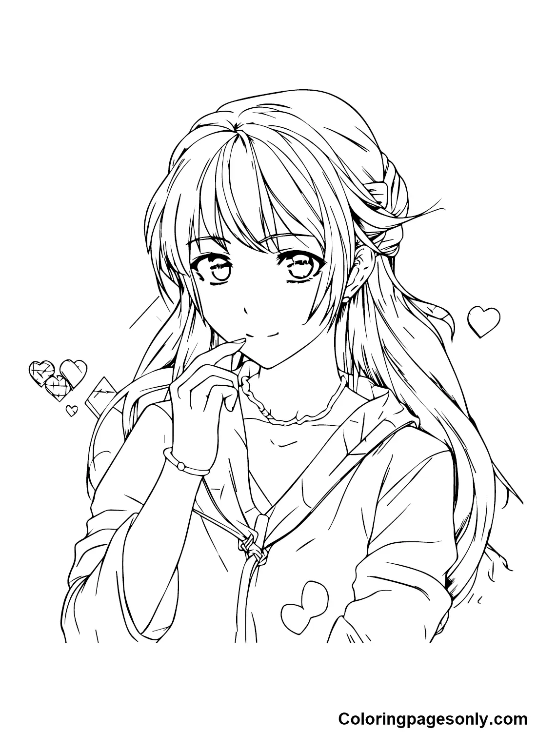 Anime Girl Coloring Pages 15