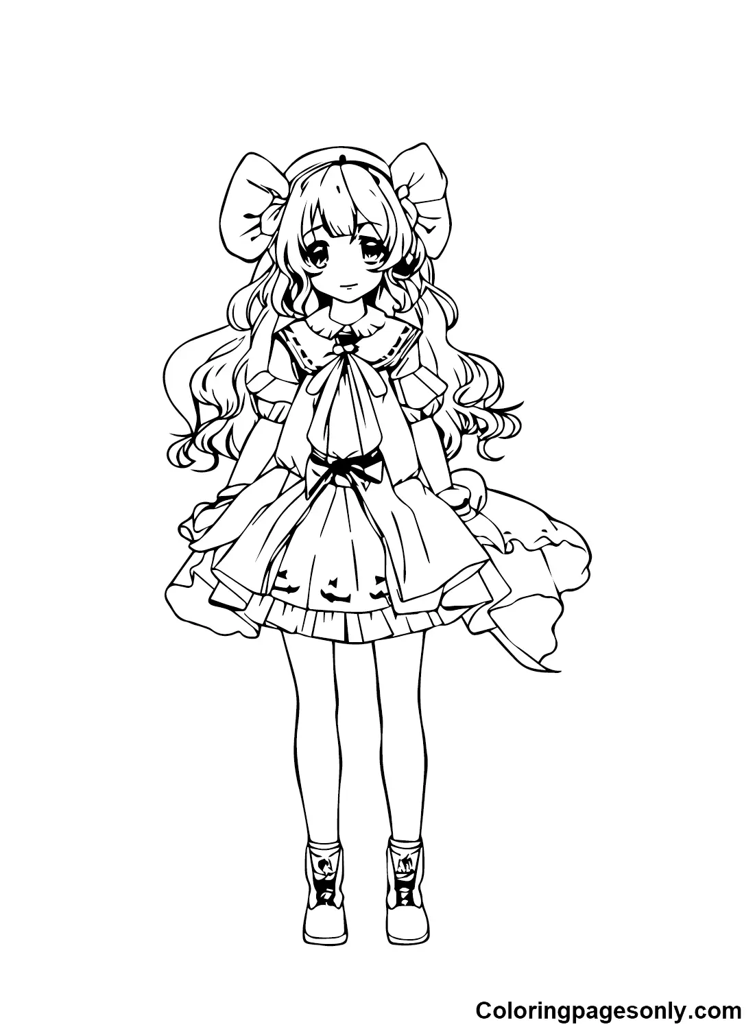 Anime Girl Coloring Pages 16