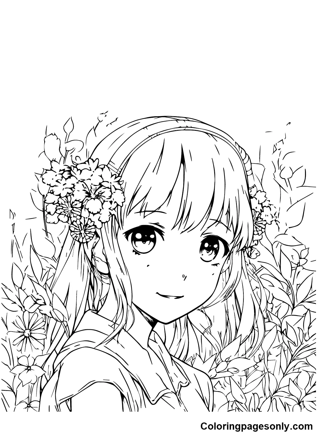 Anime Girl Coloring Pages 17