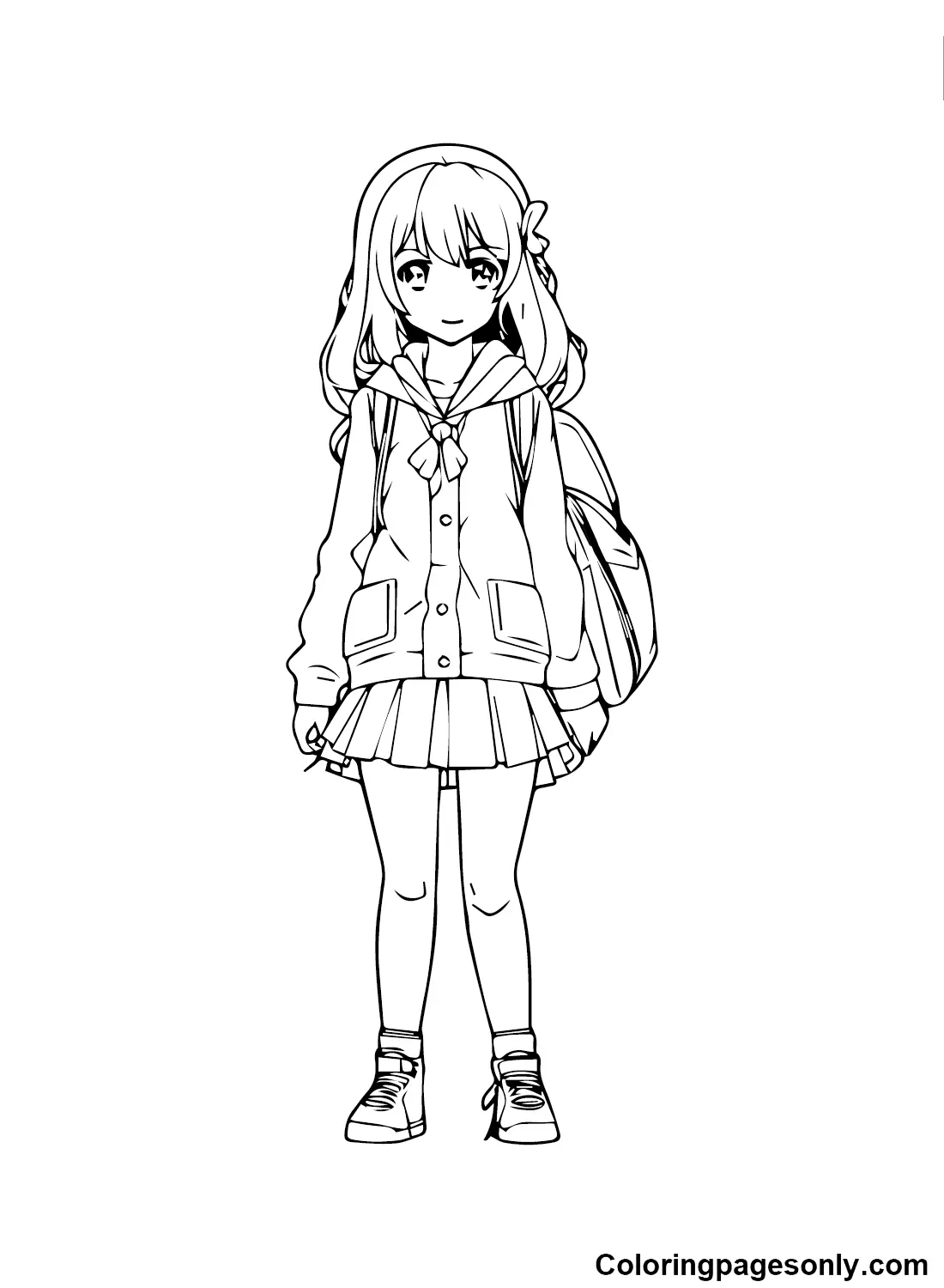 Anime Girl Coloring Pages 21