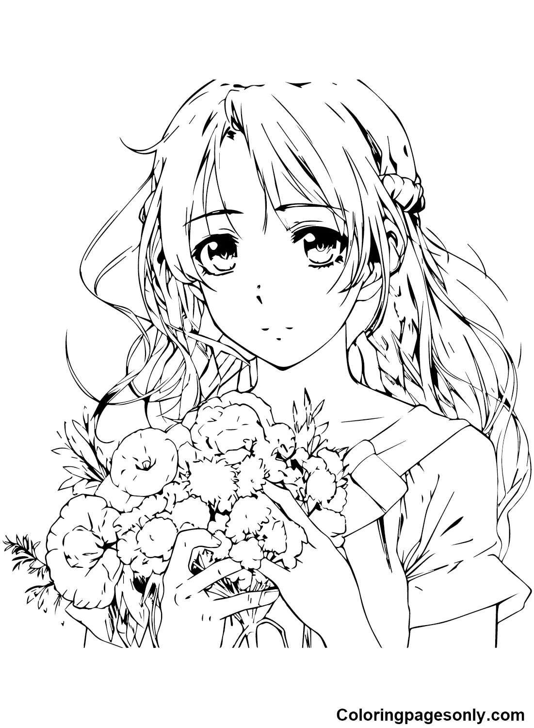 Anime Girl Coloring Pages 24