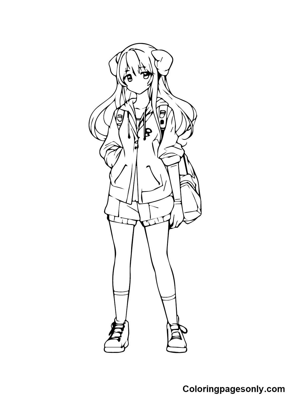 Anime Girl Coloring Pages 7