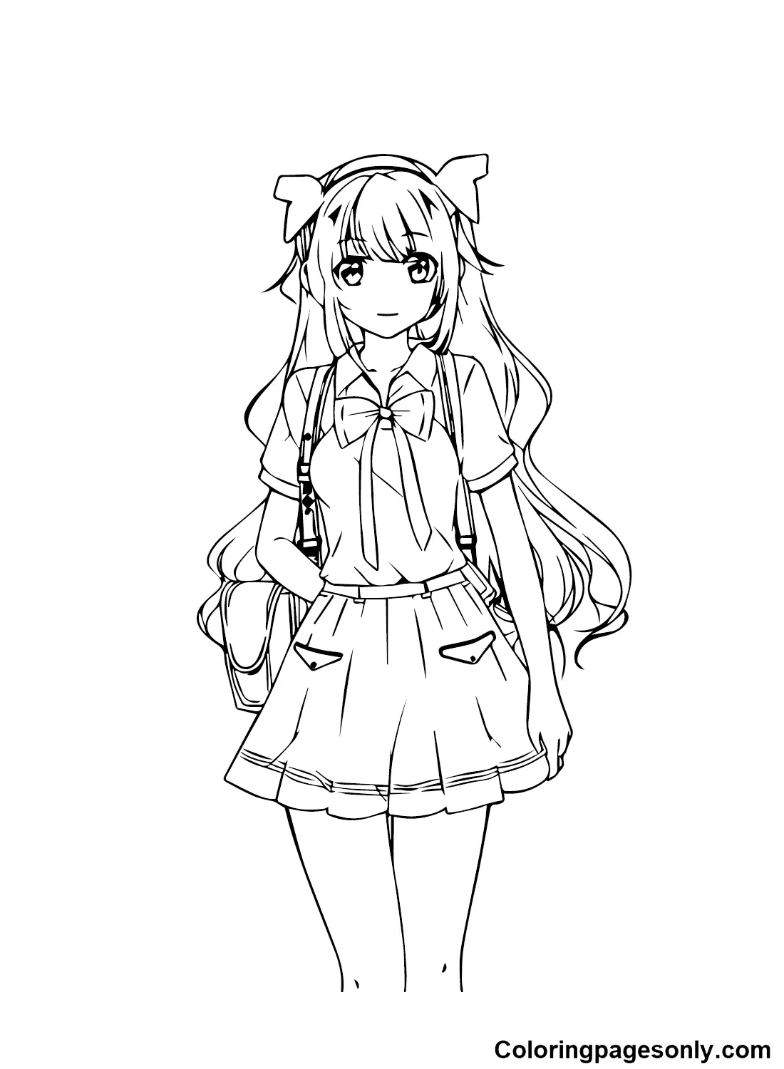 Anime Girl Coloring Pages 8