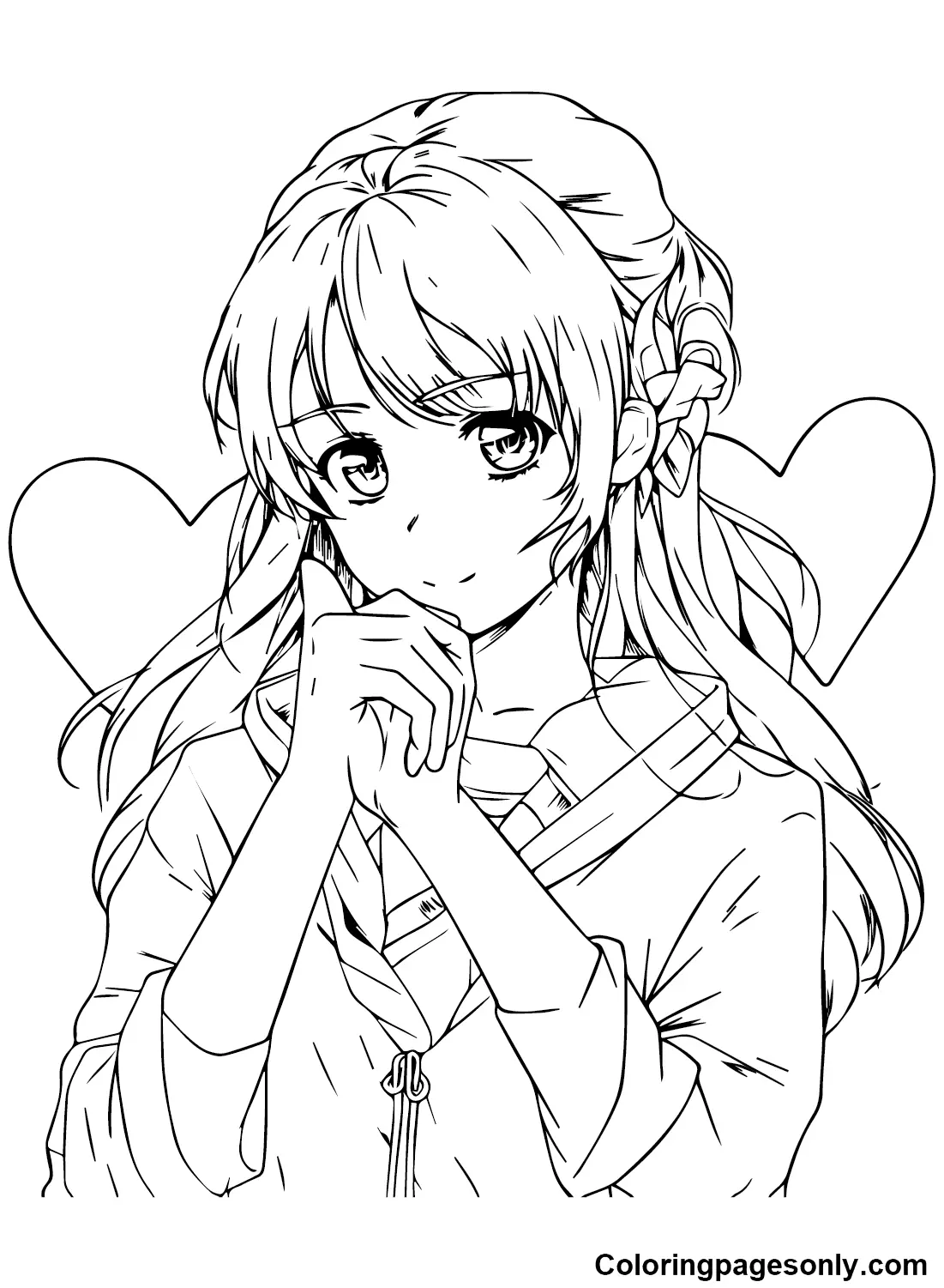 Anime Girl Coloring Pages 9