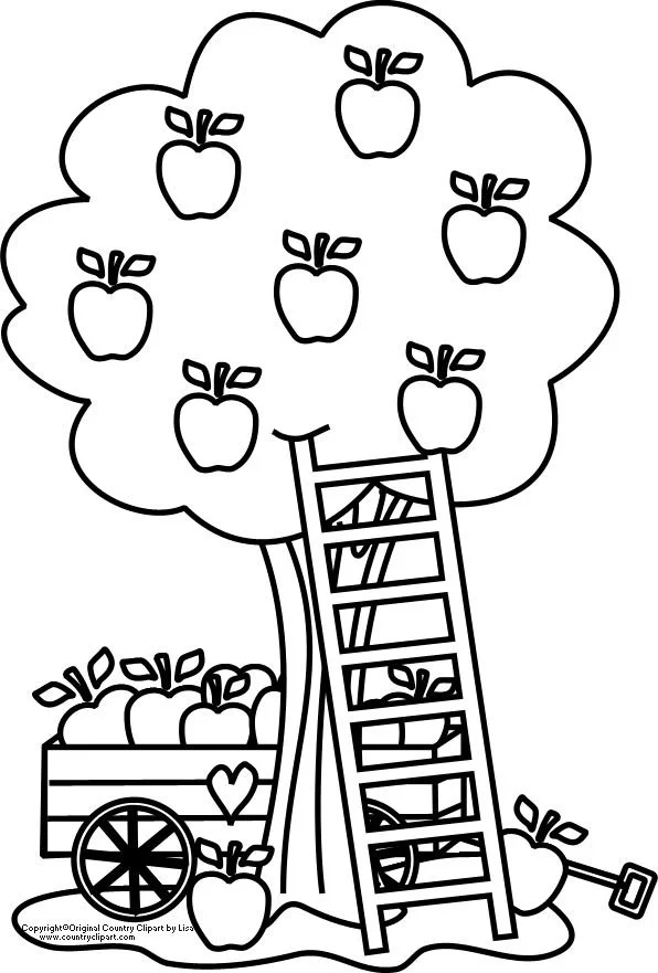 Desenhos de Macieira Para Colorir