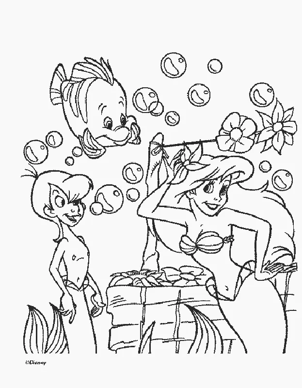Ariel Coloring Pages 23