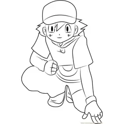 Ash Ketchum para Colorear 1