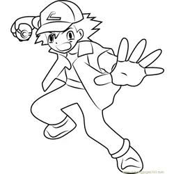 Ash Ketchum para Colorear 2