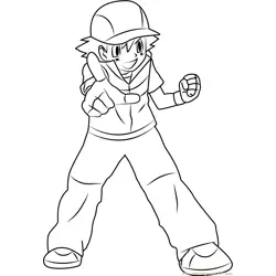 Ash Ketchum para Colorear 6