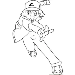 Ash Ketchum para Colorear 7